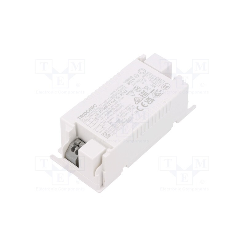 1 pcs x TRIDONIC - LC 21/500/42 FIXC SC ADV2 - Power supply: switched-mode, LED, 21W, 30÷42VDC, 500mA, 198÷264VAC