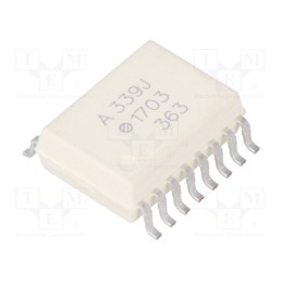 1 pcs x BROADCOM (AVAGO) - ACPL-339J-000E - Optocoupler, SMD, Ch: 2, OUT: gate, 5kV, SO16, 35kV/μs