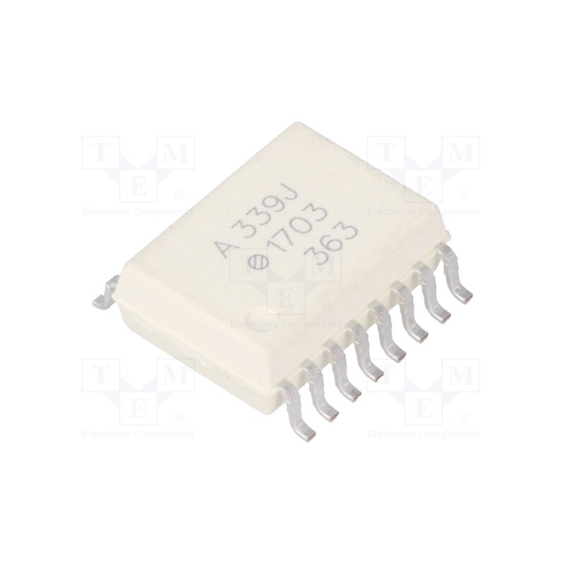 1 pcs x BROADCOM (AVAGO) - ACPL-339J-000E - Optocoupler, SMD, Ch: 2, OUT: gate, 5kV, SO16, 35kV/μs