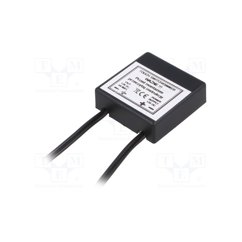 1 pcs x Nord Elektronik Plus - 7320114 - Touch switch, 44x44x14mm, Colour: black, IP40, Leads: lead x2