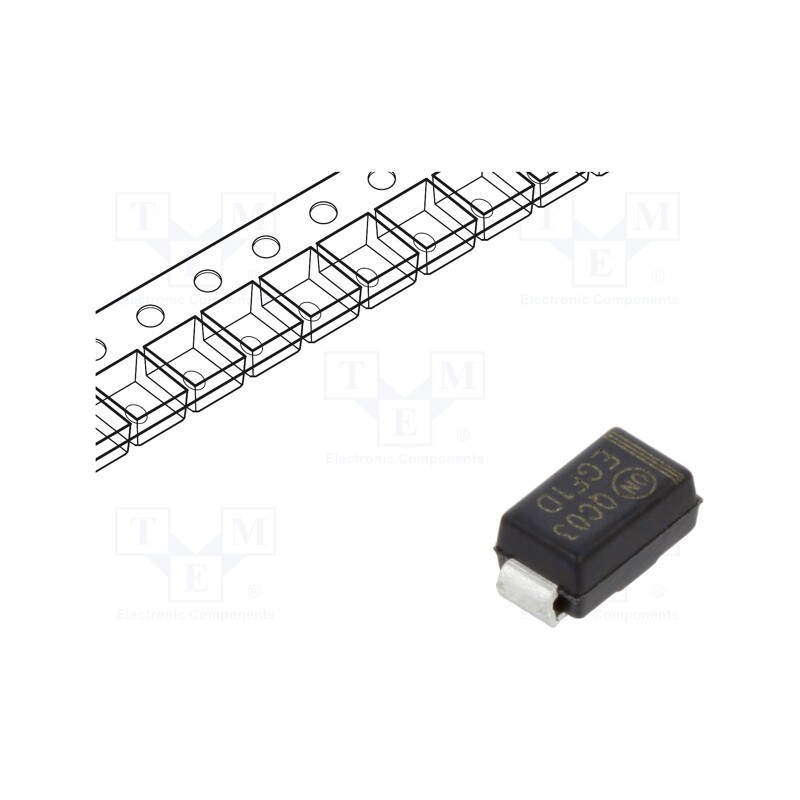 3 pcs x ONSEMI - EGF1D - Diode: rectifying, SMD, 200V, 1A, 50ns, SMA, Ufmax: 1V, Ifsm: 30A, 2W