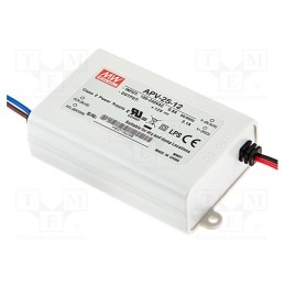 1 pcs x MEAN WELL - APV-25-24 - Power supply: switched-mode, LED, 25W, 24VDC, 1.05A, 90÷264VAC