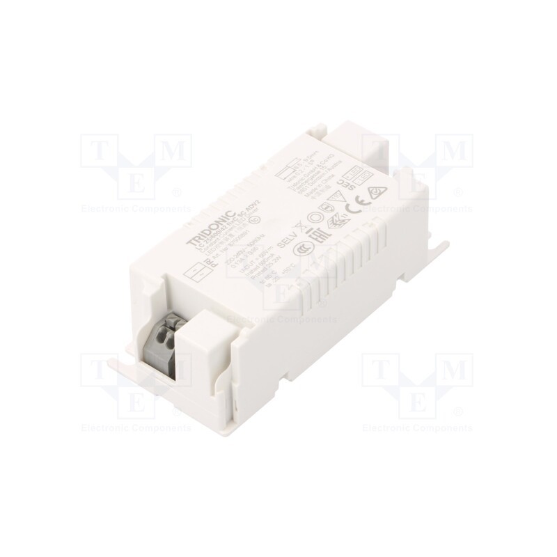 1 pcs x TRIDONIC - LC 25W 600MA FIXC SC ADV2 - Power supply: switched-mode, LED, 25W, 30÷42VDC, 600mA, 198÷264VAC