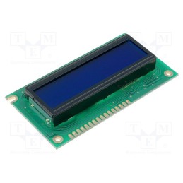 1 pcs x RAYSTAR OPTRONICS - RC1602A-BIW-CSV - Display: LCD, alphanumeric, STN Negative, 16x2, blue, 84x44x13.5mm