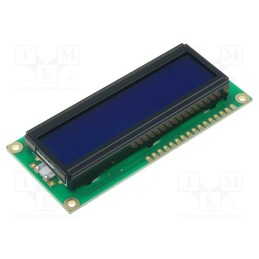1 pcs x RAYSTAR OPTRONICS - RC1602B-BIY-CSVD - Display: LCD, alphanumeric, STN Negative, 16x2, blue, 80x36x13.2mm