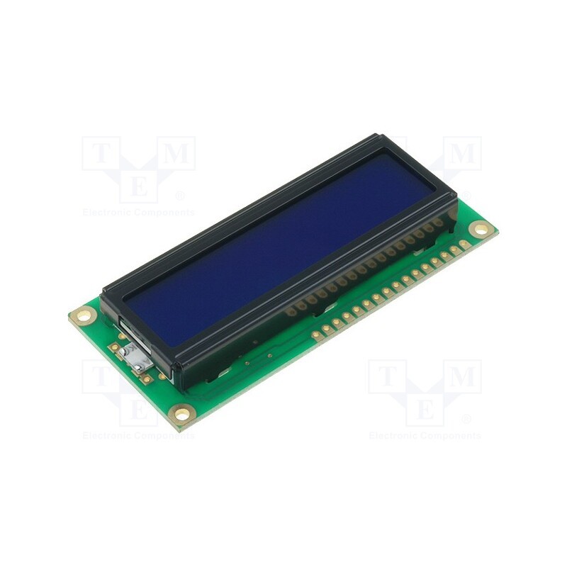 1 pcs x RAYSTAR OPTRONICS - RC1602B-BIY-CSVD - Display: LCD, alphanumeric, STN Negative, 16x2, blue, 80x36x13.2mm