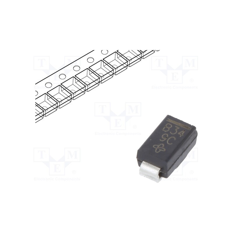 5 pcs x VISHAY - B340A-E3/61T - Diode: Schottky rectifying, SMD, 40V, 3A, SMA,