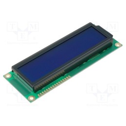 1 pcs x RAYSTAR OPTRONICS - RC1602E-BIW-ESX - Display: LCD, alphanumeric, STN Negative, 16x2, blue, LED, PIN: 16