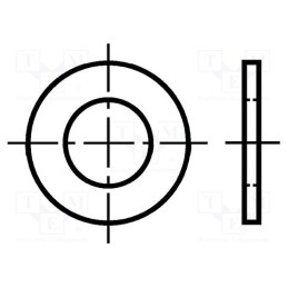 200 pcs x BOSSARD - 1216708 - Washer, round, M2,5, D5mm, h0.5mm, brass, Plating: nickel, BN 566