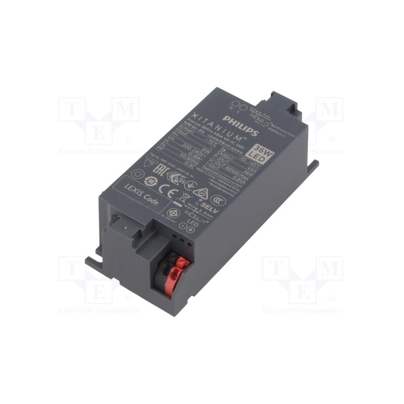 1 pcs x PHILIPS - XITANIUM 36W/M 0.85A 42V SC 230V - Power supply: switched-mode, LED, 36W, 30÷42VDC, 850mA, 220÷240VAC