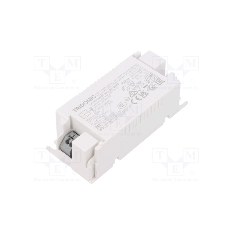 1 pcs x TRIDONIC - LC 30/350/86 FIXC SC SNC2 - Power supply: switched-mode, LED, 30W, 43÷86VDC, 350mA, 198÷264VAC