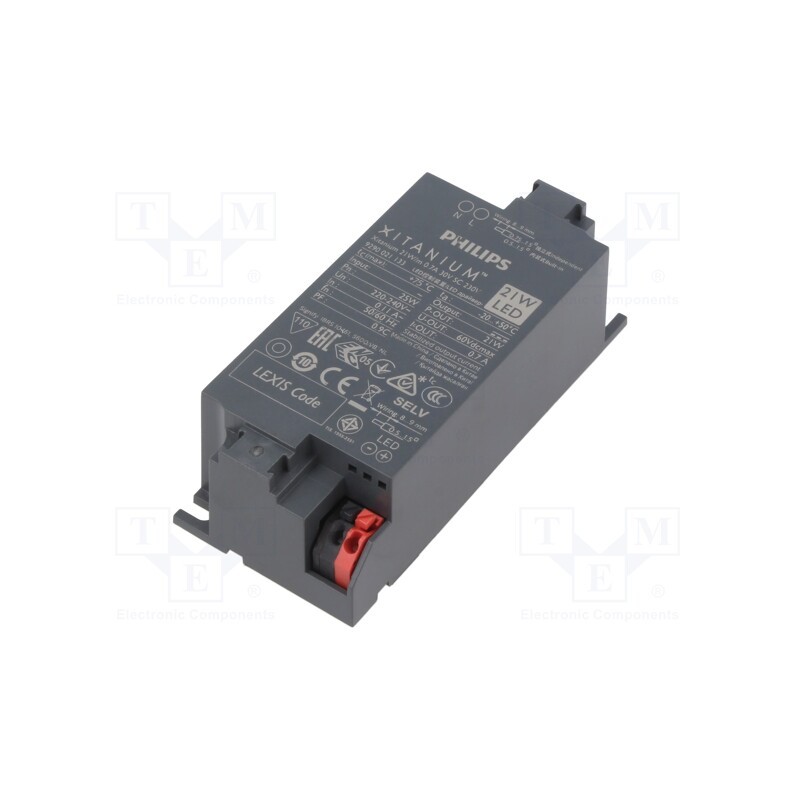 1 pcs x PHILIPS - XITANIUM 21W/M 0.7A 30V SC 230V - Power supply: switched-mode, LED, 21W, 20÷30VDC, 700mA, 220÷240VAC