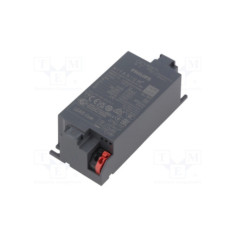 1 pcs x PHILIPS - XITANIUM 16W/M 0.35A 46V SC 230V - Power supply: switched-mode, LED, 16W, 31÷46VDC, 350mA, 220÷240VAC
