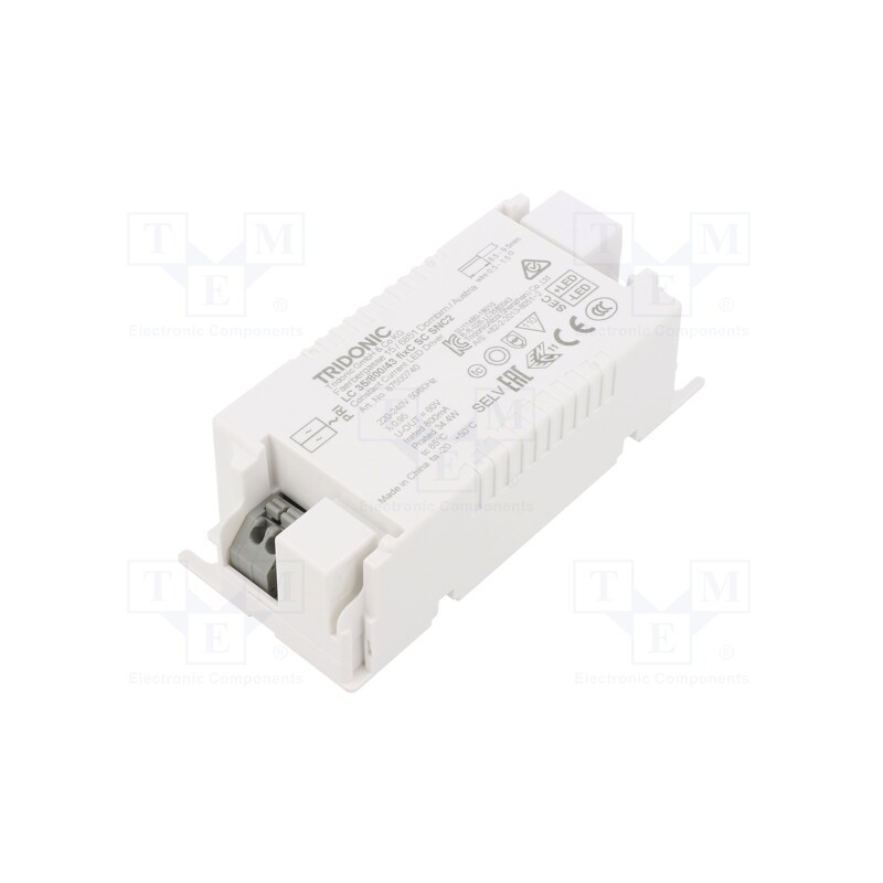1 pcs x TRIDONIC - LC 35/800/43 FIXC SC SNC2 - Power supply: switched-mode, LED, 35W, 23÷43VDC, 800mA, 198÷264VAC