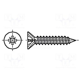 200 pcs x BOSSARD - 2098253 - Screw, for metal, 2.2x6.5, Head: countersunk, Pozidriv, PZ1, zinc