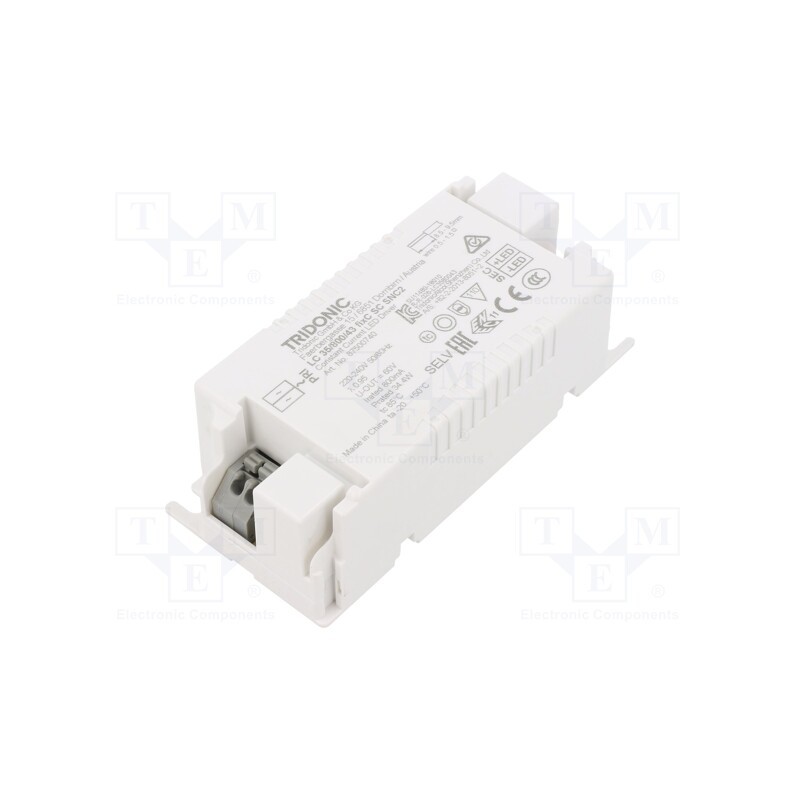 1 pcs x TRIDONIC - LC 30/700/43 FIXC SC SNC2 - Power supply: switched-mode, LED, 30W, 27÷43VDC, 700mA, 198÷264VAC