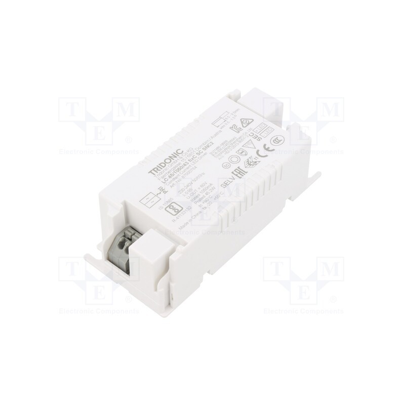 1 pcs x TRIDONIC - LC 45/1050/43 FIXC SC SNC2 - Power supply: switched-mode, LED, 45W, 27÷45VDC, 1050mA, -20÷50°C