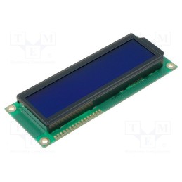1 pcs x RAYSTAR OPTRONICS - RC1602E-BIW-ESV - Display: LCD, alphanumeric, STN Negative, 16x2, blue, LED, PIN: 16