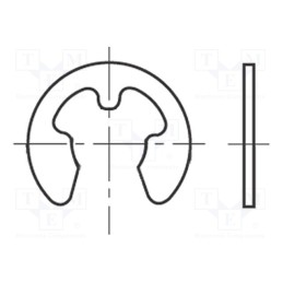 200 pcs x BOSSARD - 1284614 - Circlip, spring steel, Shaft dia: 1.5mm, BN 809, Ring: external
