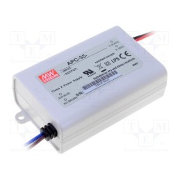 1 pcs x MEAN WELL - APC-35-350 - Power supply: switched-mode, LED, 35W, 28÷100VDC, 350mA, 90÷264VAC