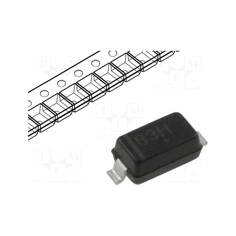 10 pcs x ONSEMI - MBR0530T3G - Diode: Schottky rectifying, SMD, 30V, 0.5A, SOD123,