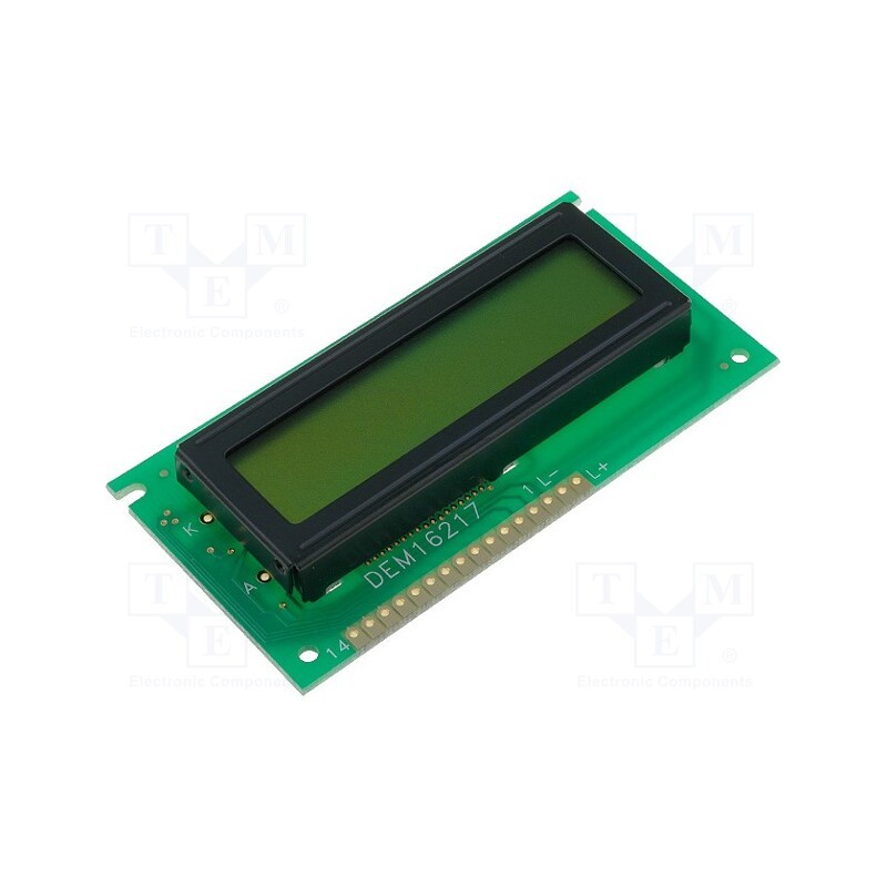 1 pcs x DISPLAY ELEKTRONIK - DEM16217-SYH-LY - Display: LCD, alphanumeric, STN Positive, 16x2, 84x44x8.5mm, LED