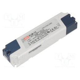 1 pcs x MEAN WELL - PLM-12-1050 - Power supply: switched-mode, LED, 12.6W, 7÷12VDC, 1050mA, IP30