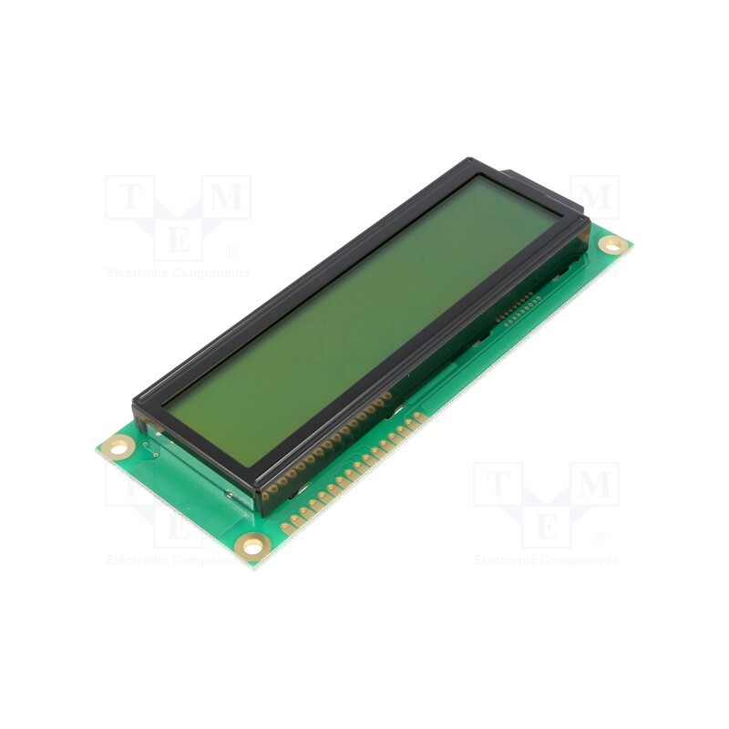 1 pcs x RAYSTAR OPTRONICS - RC1602E-YHW-ESX - Display: LCD, alphanumeric, STN Positive, 16x2, yellow-green, LED