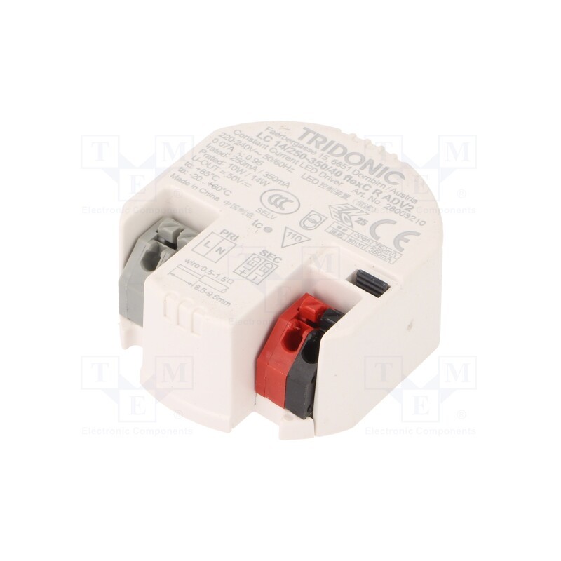 1 pcs x TRIDONIC - LC 14W 250-350MA FLEXC R ADV2 - Power supply: switched-mode, LED, 14W, 24÷40VDC, 250÷350mA, IP20