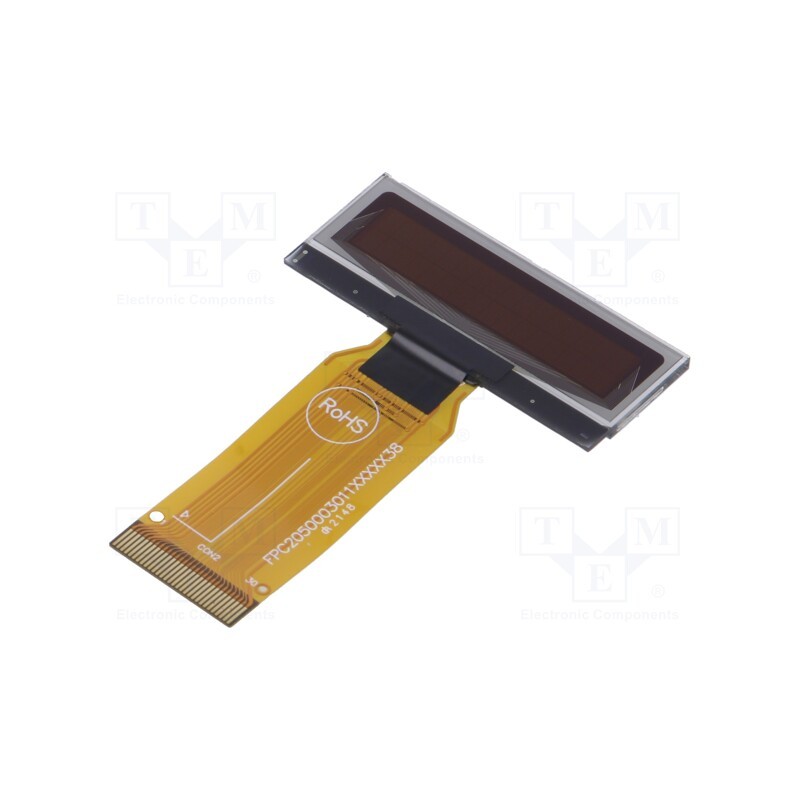 1 pcs x DISPLAY ELEKTRONIK - DEP 16207-Y - Display: OLED, alphanumeric, 16x2, Dim: 39.1x15.8x2.01mm, yellow