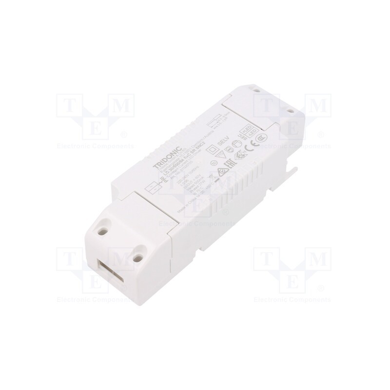 1 pcs x TRIDONIC - LC 30/500/54 FIXC SR SNC2 - Power supply: switched-mode, LED, 30W, 27÷54VDC, 500mA, 198÷264VAC