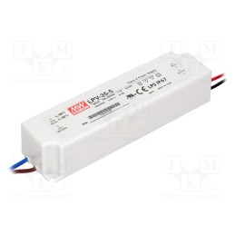 1 pcs x MEAN WELL - LPV-35-5 - Power supply: switched-mode, LED, 30W, 5VDC, 5A, 90÷264VAC, IP67