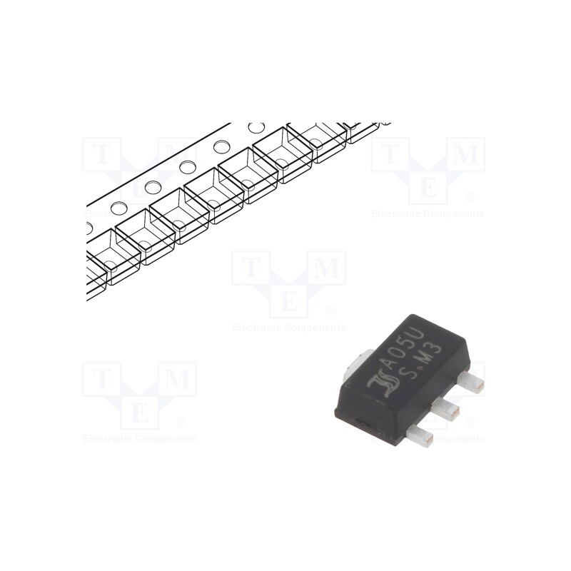 5 pcs x DIOTEC SEMICONDUCTOR - LDI1117-05U - IC: voltage regulator, LDO,linear,fixed, 5V, 1A, SOT89, SMD, ±1%