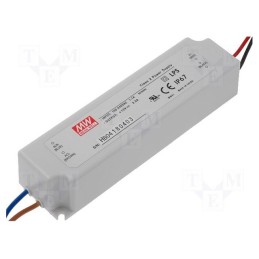 1 pcs x MEAN WELL - LPV-35-36 - Power supply: switched-mode, LED, 36W, 36VDC, 1A, 90÷264VAC, IP67