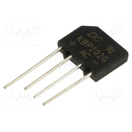 5 pcs x DC COMPONENTS - KBP202G - Bridge rectifier: single-phase, Urmax: 200V, If: 2A, Ifsm: 60A, flat