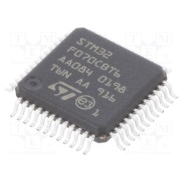 1 pcs x STMicroelectronics - STM32F070CBT6 - IC: ARM microcontroller, 48MHz, LQFP48, 2.4÷3.6VDC