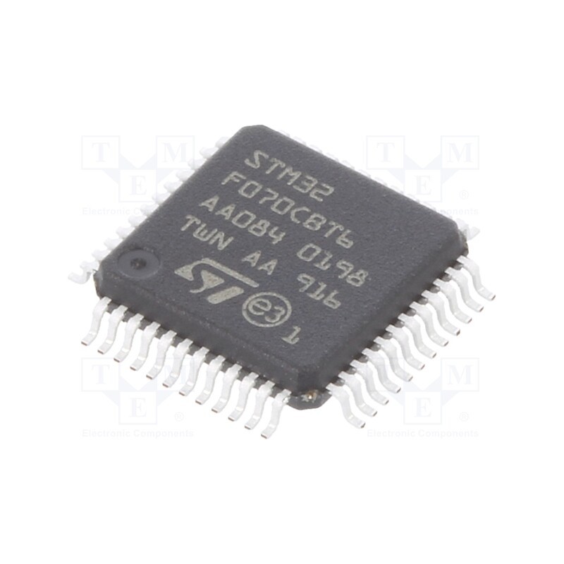 1 pcs x STMicroelectronics - STM32F070CBT6 - IC: ARM microcontroller, 48MHz, LQFP48, 2.4÷3.6VDC