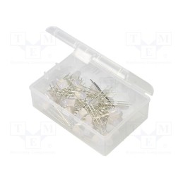 1 set x OPTOSUPPLY - OKLEDT5050RBW - Kit: LED, THT, 5mm, 50pcs, red/blue, 3÷15V, plastic box, 7.5÷8mA, 50°