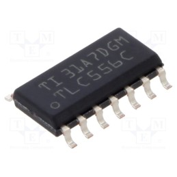 1 pcs x TEXAS INSTRUMENTS - TLC556CDR - IC: peripheral circuit, astable,timer, 2.1MHz, 2÷15VDC, SO14