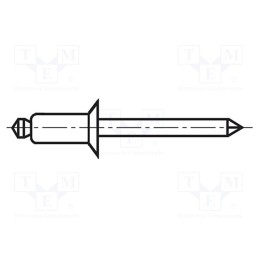 200 pcs x BOSSARD - TAPK 33 BS - Rivet, aluminium, Rivet diam: 2.4mm, L.rivet: 6mm, BN 925