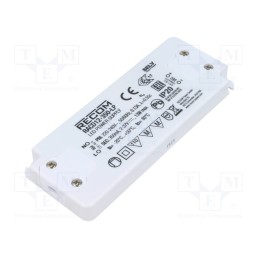 1 pcs x RECOM - RACD12-350-LP - Power supply: switched-mode, LED, 12W, 2÷37VDC, 350mA, 198÷264VAC