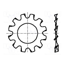 200 pcs x BOSSARD - 1486799 - Washer, externally serrated, M3, D6mm, h0.4mm, DIN 6797A