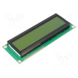 1 pcs x RAYSTAR OPTRONICS - RC1602E-YHY-ESX - Display: LCD, alphanumeric, STN Positive, 16x2, yellow-green, LED