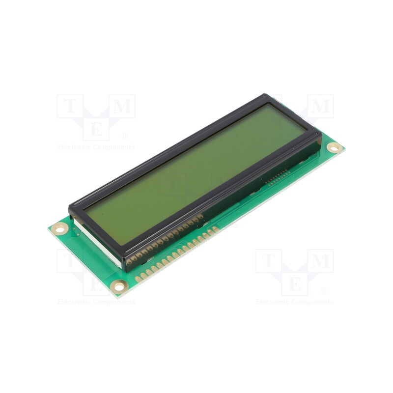 1 pcs x RAYSTAR OPTRONICS - RC1602E-YHY-ESX - Display: LCD, alphanumeric, STN Positive, 16x2, yellow-green, LED