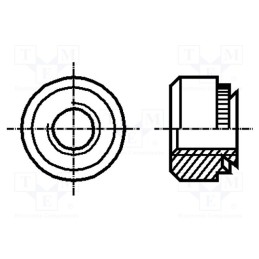 200 pcs x BOSSARD - 1098195 - Nut, round, M3, hardened steel, Plating: zinc, BN 200, push-on