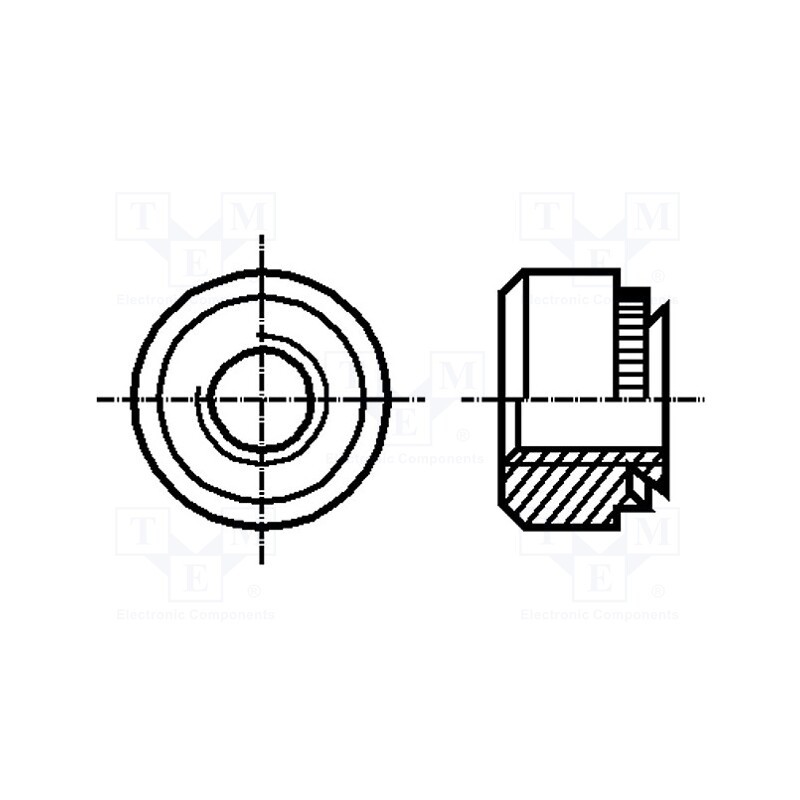 200 pcs x BOSSARD - 1098195 - Nut, round, M3, hardened steel, Plating: zinc, BN 200, push-on
