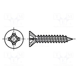 200 pcs x BOSSARD - 1420844 - Screw, 3.9x32, Head: countersunk, Phillips, PH2, steel, zinc, BN 995