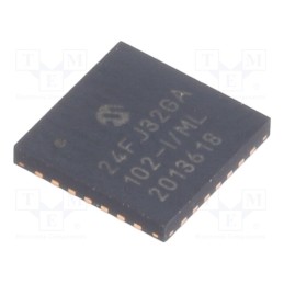 1 pcs x MICROCHIP TECHNOLOGY - PIC24FJ32GA102-I/ML - IC: PIC microcontroller, 32kB, 32MHz, SMD, QFN28, PIC24, 8kBSRAM