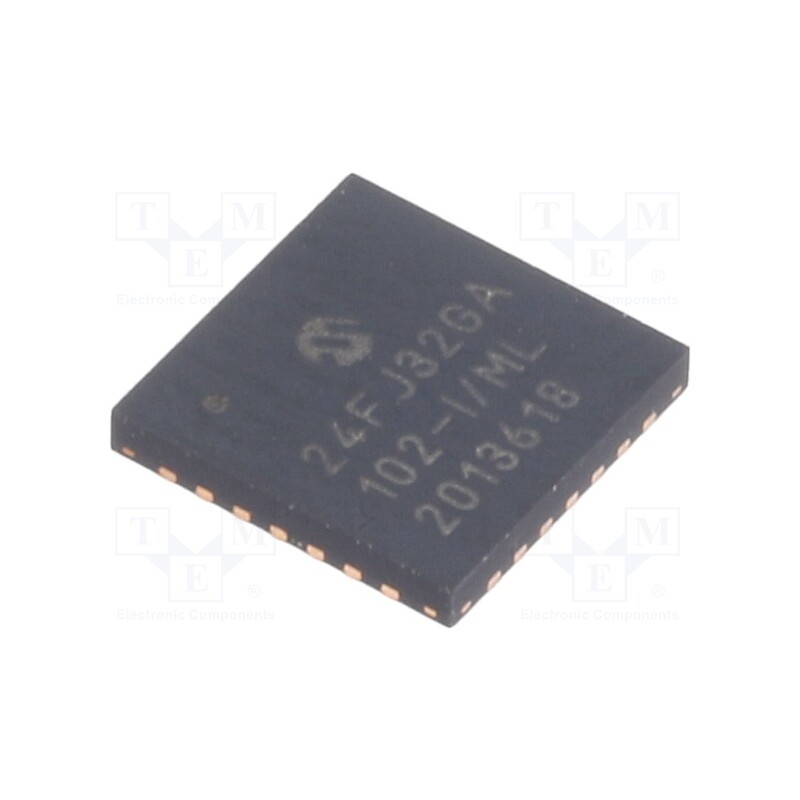 1 pcs x MICROCHIP TECHNOLOGY - PIC24FJ32GA102-I/ML - IC: PIC microcontroller, 32kB, 32MHz, SMD, QFN28, PIC24, 8kBSRAM