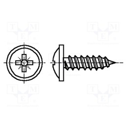 200 pcs x BOSSARD - 5000580 - Screw, with flange, 3.5x19, Head: button, Pozidriv, PZ2, zinc